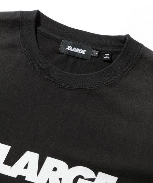 XLARGE（エクストララージ）の「DISCHARGE PRINTED STANDARD LOGO S/S TEE（Tシャツ/カットソー・メンズ・パープル/ネイビー/ブラック・S/M/L/XL）」の4枚目の写真