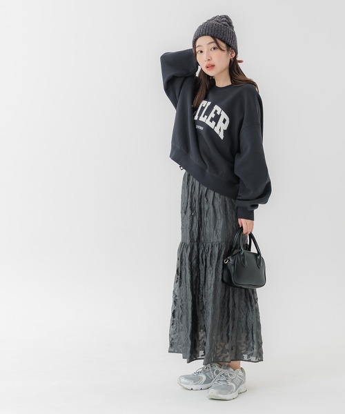 coca（coca）（コカ）の「ウール混ケーブルニット帽子（ニットキャップ/ビーニー・レディース・グレー/ブラウン・ONE SIZE）」の8枚目の写真