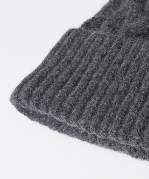 coca（coca）（コカ）の「ウール混ケーブルニット帽子（ニットキャップ/ビーニー・レディース・グレー/ブラウン・ONE SIZE）」の16枚目の写真