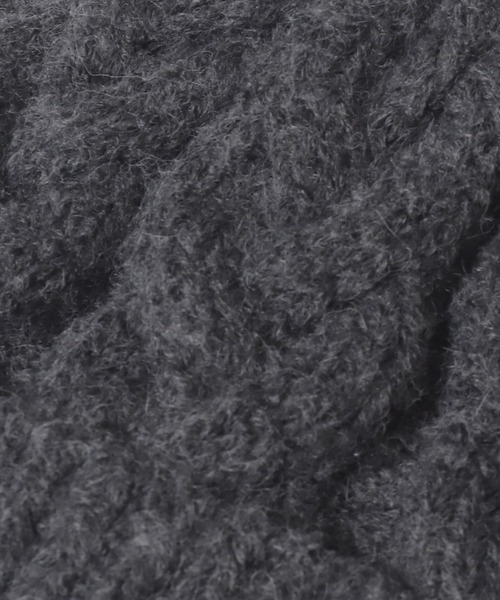 coca（coca）（コカ）の「ウール混ケーブルニット帽子（ニットキャップ/ビーニー・レディース・グレー/ブラウン・ONE SIZE）」の18枚目の写真