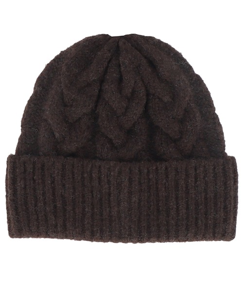 coca（coca）（コカ）の「ウール混ケーブルニット帽子（ニットキャップ/ビーニー・レディース・グレー/ブラウン・ONE SIZE）」の19枚目の写真