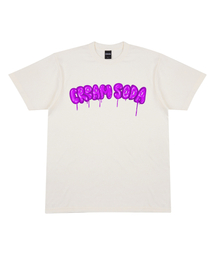 シーアルエスディーエル バルーンロゴグラフィック 半袖Tシャツ アイボリー パープル