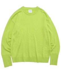 VERSE ONE（バースワン）の「MERINO WOOL BASIC KNIT SWEATER NEON GREEN（ニット/セーター）」