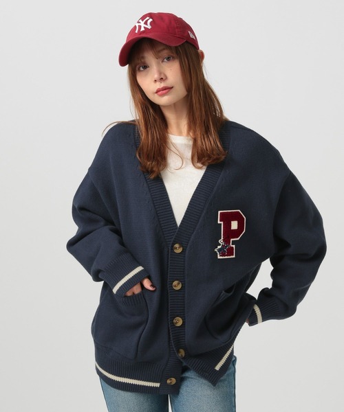 BEVERLY HILLS POLO CLUB（ビバリーヒルズポロクラブ）の「【BEVERLY HILLS POLO CLUB】別注ワッペンカーディガン（カーディガン/ボレロ・レディース・キャメル/オフホワイト/ネイビー・FREE）」の3枚目の写真