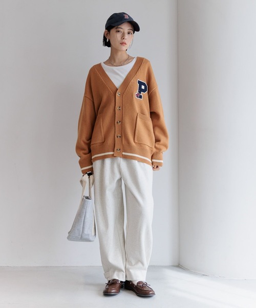 BEVERLY HILLS POLO CLUB（ビバリーヒルズポロクラブ）の「【BEVERLY HILLS POLO CLUB】別注ワッペンカーディガン（カーディガン/ボレロ・レディース・キャメル/オフホワイト/ネイビー・FREE）」の20枚目の写真