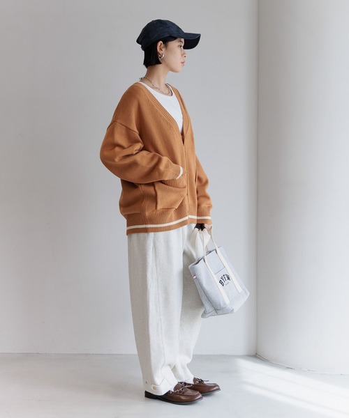 BEVERLY HILLS POLO CLUB（ビバリーヒルズポロクラブ）の「【BEVERLY HILLS POLO CLUB】別注ワッペンカーディガン（カーディガン/ボレロ・レディース・キャメル/オフホワイト/ネイビー・FREE）」の21枚目の写真