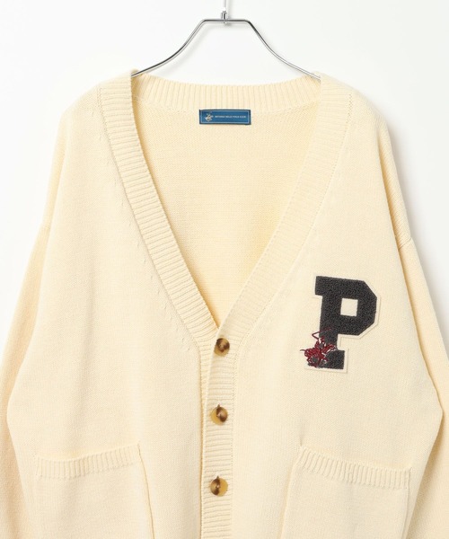 BEVERLY HILLS POLO CLUB（ビバリーヒルズポロクラブ）の「【BEVERLY HILLS POLO CLUB】別注ワッペンカーディガン（カーディガン/ボレロ・レディース・キャメル/オフホワイト/ネイビー・FREE）」の11枚目の写真