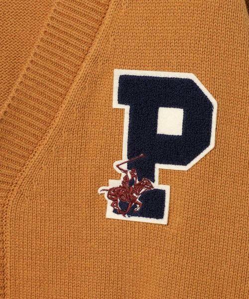 BEVERLY HILLS POLO CLUB（ビバリーヒルズポロクラブ）の「【BEVERLY HILLS POLO CLUB】別注ワッペンカーディガン（カーディガン/ボレロ・レディース・キャメル/オフホワイト/ネイビー・FREE）」の18枚目の写真