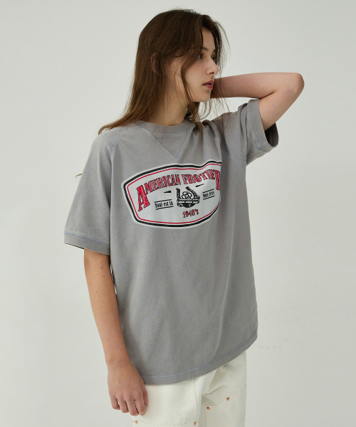 MAGOODGAN(メックウッドガン)の「スウェグバー3587 ラグランピグメントライトグレーセミオーバーフィット半袖Tシャツ(Tシャツ/カットソー・レディース・その他・SMALL/MEDIUM/LARGE/X-LARGE)」の3枚目の写真