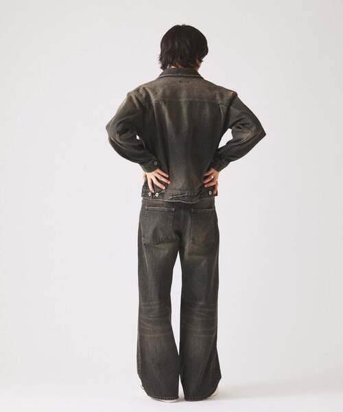 JOURNAL STANDARD relume(ジャーナルスタンダード レリューム)の「スモーキーデニム ワイドパンツ(デニムパンツ・メンズ・ブラック系その他/クリアブルー/コバルトブルー・MEDIUM/LARGE)」の4枚目の写真