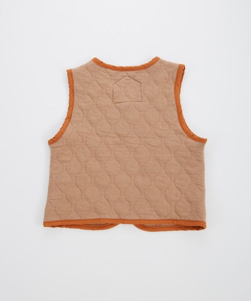 Ocean&Ground(オーシャン&グラウンド)の「ニットキルトノーカラーベスト(ベスト・キッズ・オリーブ/ベージュ/チャコール・80/90/100/110/120/130/140)」の10枚目の写真