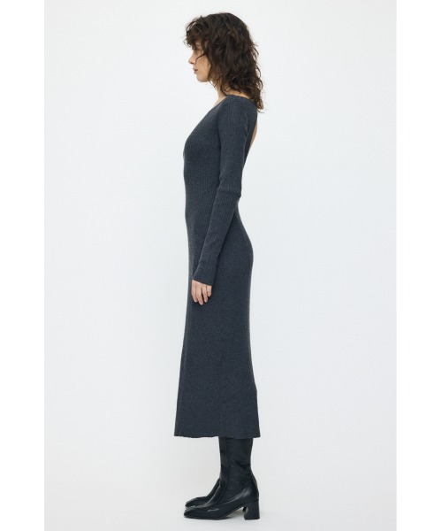 MOUSSY(マウジー)の「BACK OPEN ロングドレス(ワンピース・レディース・ネイビー/チャコールグレー・FREE)」の7枚目の写真