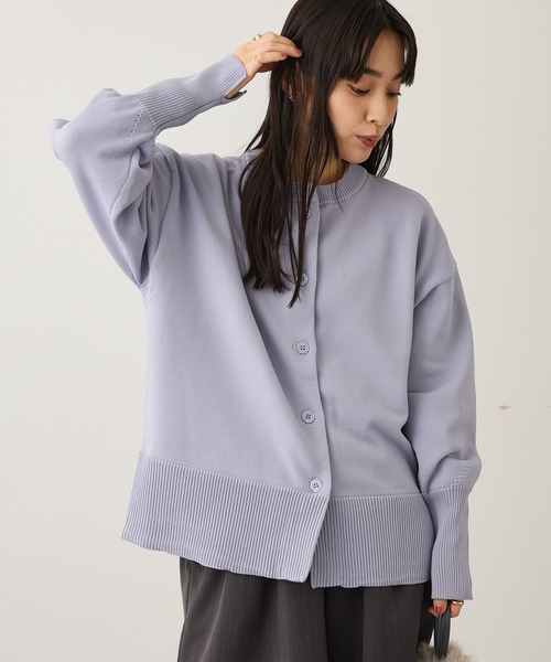 CRAFT STANDARD BOUTIQUE（クラフトスタンダードブティック）の「スポンディッシュニットカーディガン＜ホームケア可能＞ ◆（カーディガン/ボレロ・レディース・ブラック/ライトイエロー/ブラウン/ライトパープル・FREE）」の6枚目の写真