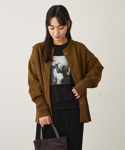 CRAFT STANDARD BOUTIQUE（クラフトスタンダードブティック）の「スポンディッシュニットカーディガン＜ホームケア可能＞ ◆（カーディガン/ボレロ・レディース・ブラック/ライトイエロー/ブラウン/ライトパープル・FREE）」の19枚目の写真