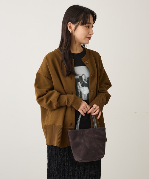 CRAFT STANDARD BOUTIQUE（クラフトスタンダードブティック）の「スポンディッシュニットカーディガン＜ホームケア可能＞ ◆（カーディガン/ボレロ・レディース・ブラック/ライトイエロー/ブラウン/ライトパープル・FREE）」の20枚目の写真