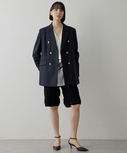 Whim Gazette（ウィムガゼット）の「マリンテーラードジャケット（テーラードジャケット・レディース・ネイビー/オフホワイト・FREE）」の15枚目の写真