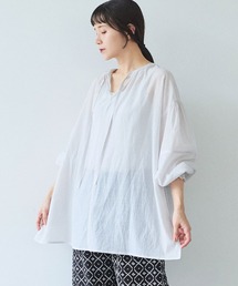 yuni | 100/1Cotton/Cupra gather sleevesブラウス(シャツ/ブラウス)