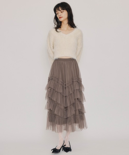 REDYAZEL（レディアゼル）の「ラメシャギーニットプルオーバー（ニット/セーター・レディース・オフホワイト/レッド/ピンク/ダークブルー・FREE）」の10枚目の写真