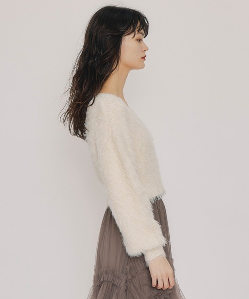 REDYAZEL（レディアゼル）の「ラメシャギーニットプルオーバー（ニット/セーター・レディース・オフホワイト/レッド/ピンク/ダークブルー・FREE）」の12枚目の写真