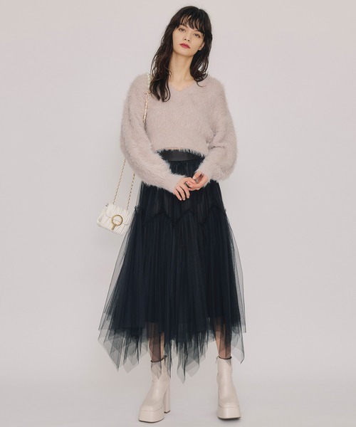 REDYAZEL（レディアゼル）の「ラメシャギーニットプルオーバー（ニット/セーター・レディース・オフホワイト/レッド/ピンク/ダークブルー・FREE）」の16枚目の写真