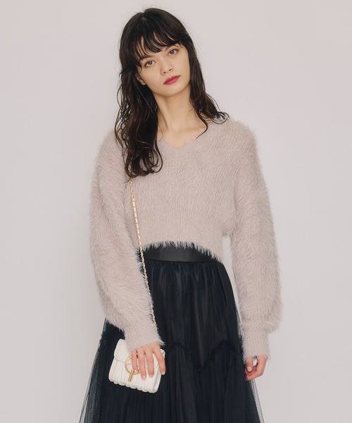 REDYAZEL（レディアゼル）の「ラメシャギーニットプルオーバー（ニット/セーター・レディース・オフホワイト/レッド/ピンク/ダークブルー・FREE）」の17枚目の写真