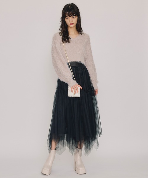 REDYAZEL（レディアゼル）の「ラメシャギーニットプルオーバー（ニット/セーター・レディース・オフホワイト/レッド/ピンク/ダークブルー・FREE）」の18枚目の写真