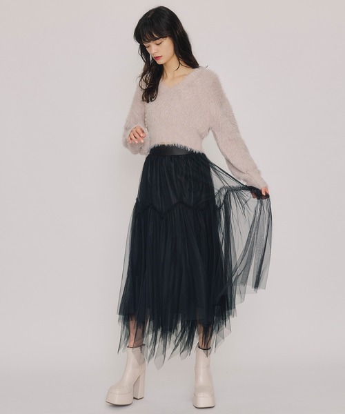 REDYAZEL（レディアゼル）の「ラメシャギーニットプルオーバー（ニット/セーター・レディース・オフホワイト/レッド/ピンク/ダークブルー・FREE）」の19枚目の写真