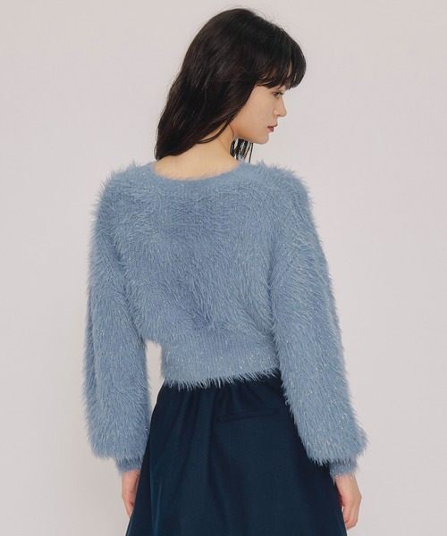 REDYAZEL（レディアゼル）の「ラメシャギーニットプルオーバー（ニット/セーター・レディース・オフホワイト/レッド/ピンク/ダークブルー・FREE）」の5枚目の写真