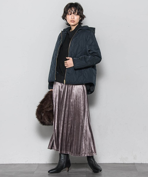 MAYSON GREY(メイソングレイ)の「【WEB限定】キルティング×ボアブルゾン≪手洗い可能≫(ダウンジャケット/コート・レディース・ブラック/オフホワイト/ベージュ・M)」の8枚目の写真