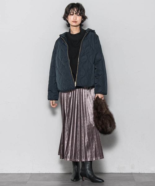 MAYSON GREY(メイソングレイ)の「【WEB限定】キルティング×ボアブルゾン≪手洗い可能≫(ダウンジャケット/コート・レディース・ブラック/オフホワイト/ベージュ・M)」の10枚目の写真