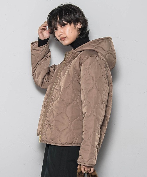 MAYSON GREY(メイソングレイ)の「【WEB限定】キルティング×ボアブルゾン≪手洗い可能≫(ダウンジャケット/コート・レディース・ブラック/オフホワイト/ベージュ・M)」の12枚目の写真