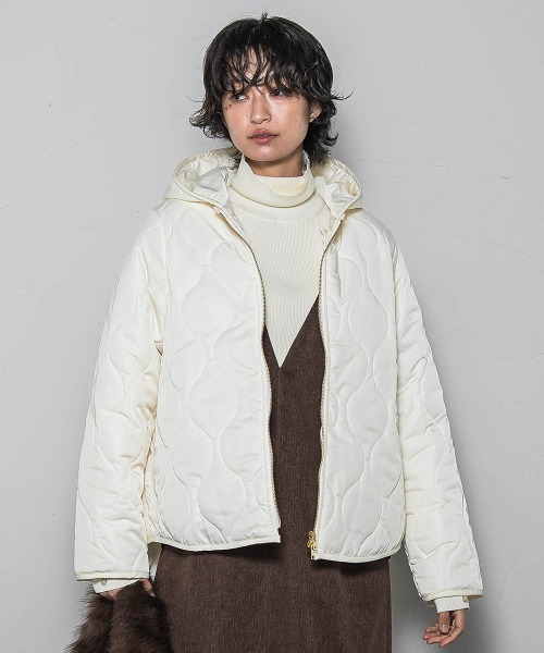 MAYSON GREY(メイソングレイ)の「【WEB限定】キルティング×ボアブルゾン≪手洗い可能≫(ダウンジャケット/コート・レディース・ブラック/オフホワイト/ベージュ・M)」の18枚目の写真
