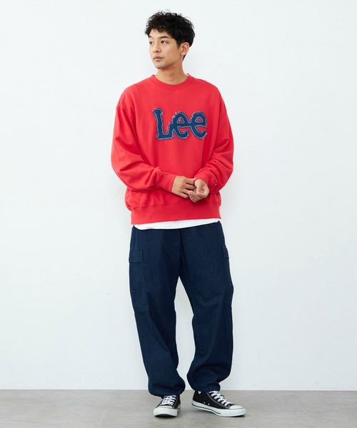 Lee(リー)の「Lee/リー デニムロゴパッチスウェット(スウェット・メンズ・オフホワイト/レッド/グリーン・SMALL/MEDIUM/X-LARGE/LARGE)」の11枚目の写真