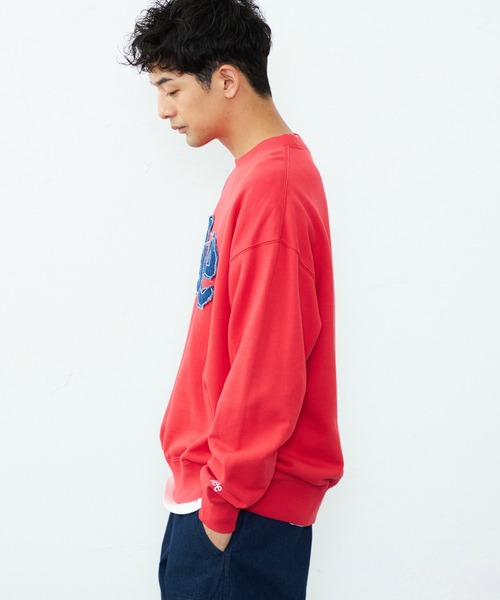 Lee(リー)の「Lee/リー デニムロゴパッチスウェット(スウェット・メンズ・オフホワイト/レッド/グリーン・SMALL/MEDIUM/X-LARGE/LARGE)」の7枚目の写真