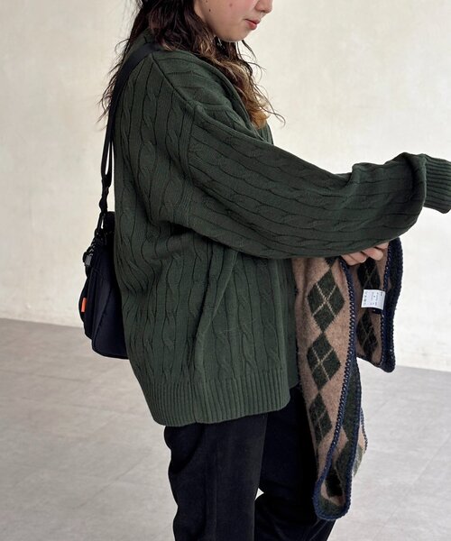 U.S. POLO ASSN.（ユーエスポロアッスン）の「【U.S. POLO ASSN.】1ポイント刺繍ケーブルニットプルオーバー（ニット/セーター・メンズ・マスタード/ネイビー/グリーン/アイボリー/レッド・LARGE/MEDIUM）」の15枚目の写真