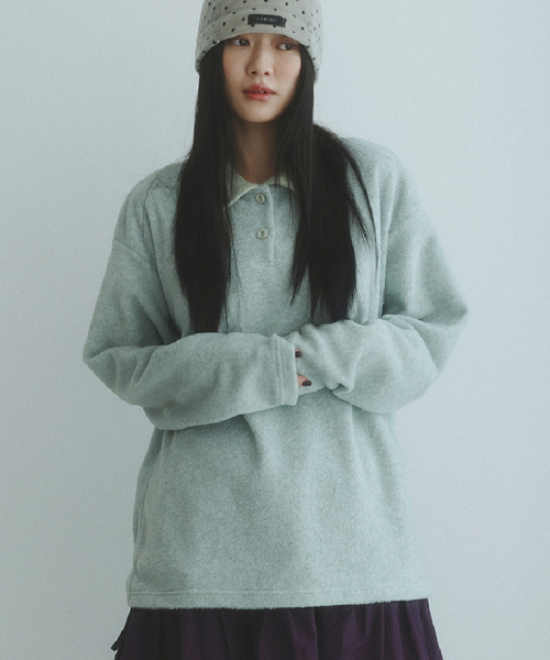 KOOKEESEE(クキシ)の「フォグフリースカラーTシャツ(ミント)(ポロシャツ・レディース・その他・FREE)」の1枚目の写真