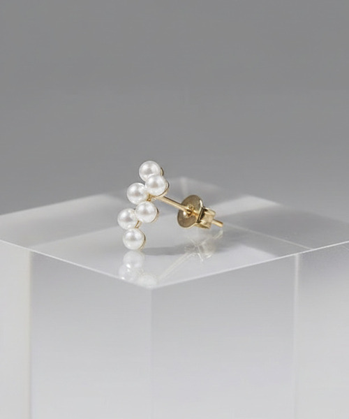 Burner(バーナー)の「【Sonu jewelry(ソヌジュエリー)】パール調ステップピアス son-pierc-28-11【RBTS】(ピアス(両耳用)・レディース・ゴールド・FREE)」の4枚目の写真