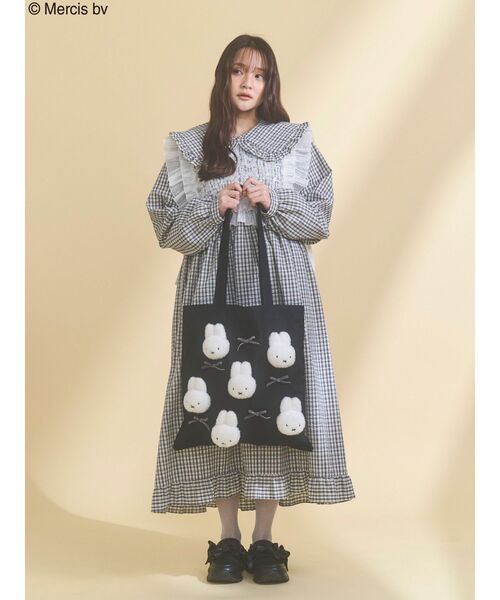 merry jenny（メリージェニー）の「リボンもこもこmiffyトート（トートバッグ・レディース・ブラック/アイボリー・FREE）」の10枚目の写真