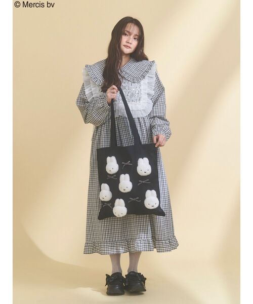 merry jenny（メリージェニー）の「リボンもこもこmiffyトート（トートバッグ・レディース・ブラック/アイボリー・FREE）」の11枚目の写真