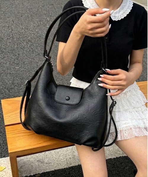 セール】WEGO/2WAY変形フェイクレザーリュック/ショルダーバック 