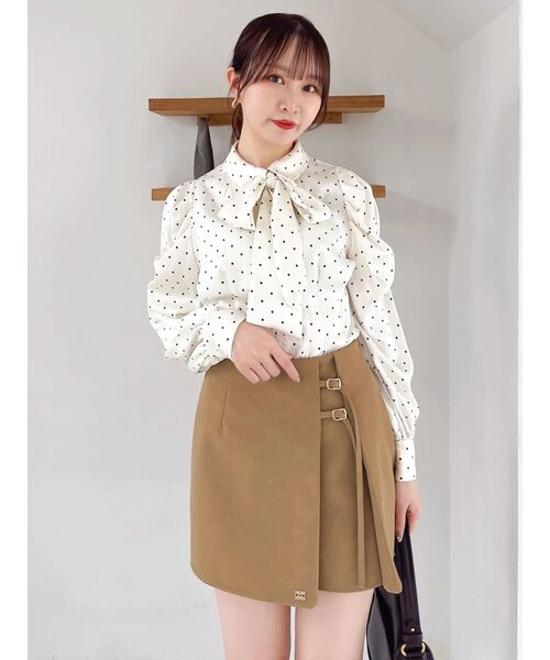 dazzlin（ダズリン）の「2WAYボウタイタックペプラムブラウス（シャツ/ブラウス・レディース・その他1/ブルー/オフホワイト・FREE）」の3枚目の写真