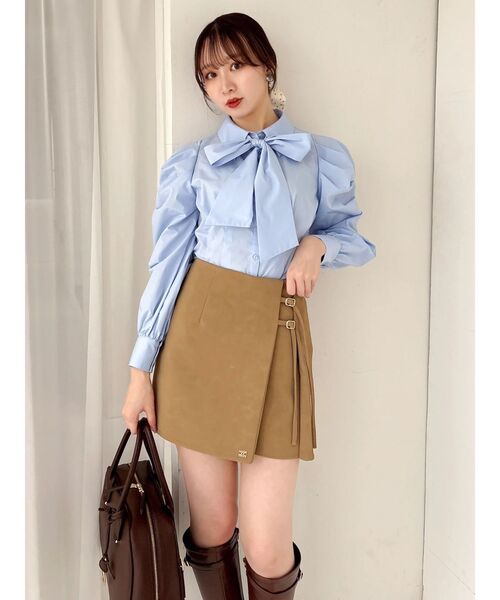 dazzlin（ダズリン）の「2WAYボウタイタックペプラムブラウス（シャツ/ブラウス・レディース・その他1/ブルー/オフホワイト・FREE）」の5枚目の写真