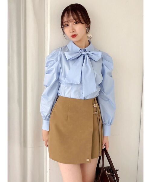 dazzlin（ダズリン）の「2WAYボウタイタックペプラムブラウス（シャツ/ブラウス・レディース・その他1/ブルー/オフホワイト・FREE）」の7枚目の写真