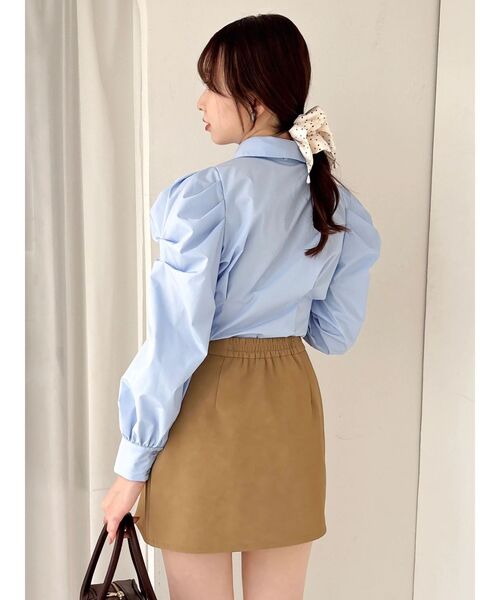 dazzlin（ダズリン）の「2WAYボウタイタックペプラムブラウス（シャツ/ブラウス・レディース・その他1/ブルー/オフホワイト・FREE）」の8枚目の写真