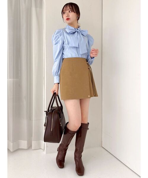 dazzlin（ダズリン）の「2WAYボウタイタックペプラムブラウス（シャツ/ブラウス・レディース・その他1/ブルー/オフホワイト・FREE）」の9枚目の写真