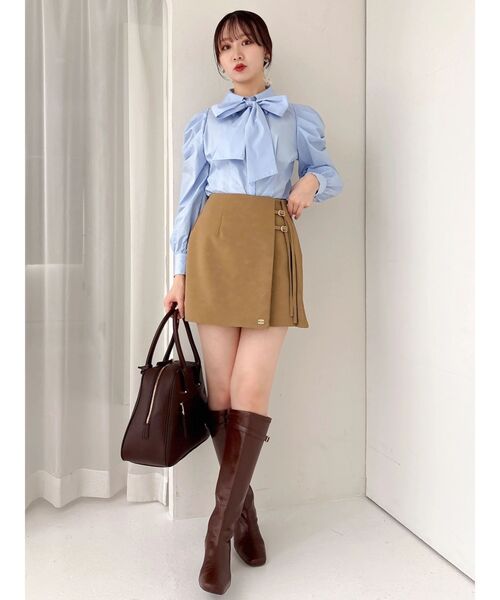 dazzlin（ダズリン）の「2WAYボウタイタックペプラムブラウス（シャツ/ブラウス・レディース・その他1/ブルー/オフホワイト・FREE）」の10枚目の写真