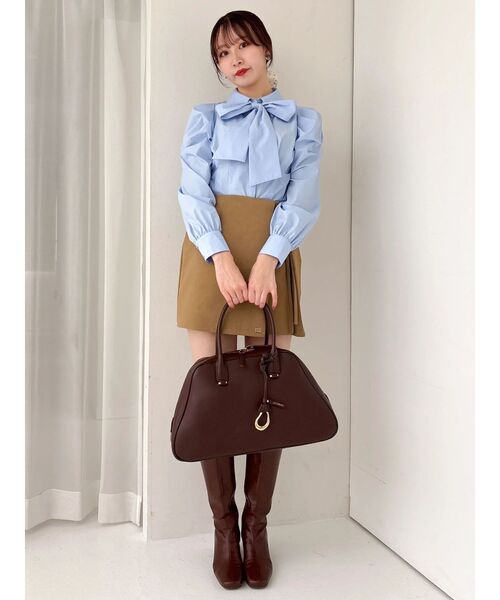 dazzlin（ダズリン）の「2WAYボウタイタックペプラムブラウス（シャツ/ブラウス・レディース・その他1/ブルー/オフホワイト・FREE）」の11枚目の写真