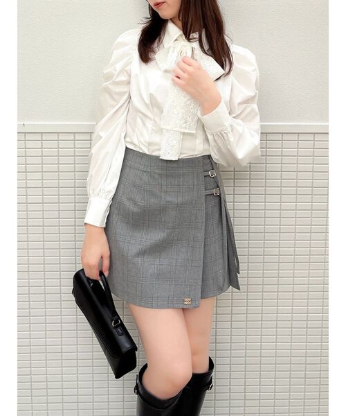 dazzlin（ダズリン）の「2WAYボウタイタックペプラムブラウス（シャツ/ブラウス・レディース・その他1/ブルー/オフホワイト・FREE）」の14枚目の写真