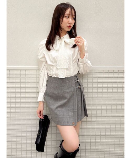 dazzlin（ダズリン）の「2WAYボウタイタックペプラムブラウス（シャツ/ブラウス・レディース・その他1/ブルー/オフホワイト・FREE）」の15枚目の写真