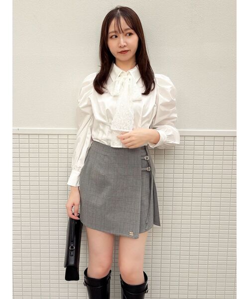 dazzlin（ダズリン）の「2WAYボウタイタックペプラムブラウス（シャツ/ブラウス・レディース・その他1/ブルー/オフホワイト・FREE）」の17枚目の写真